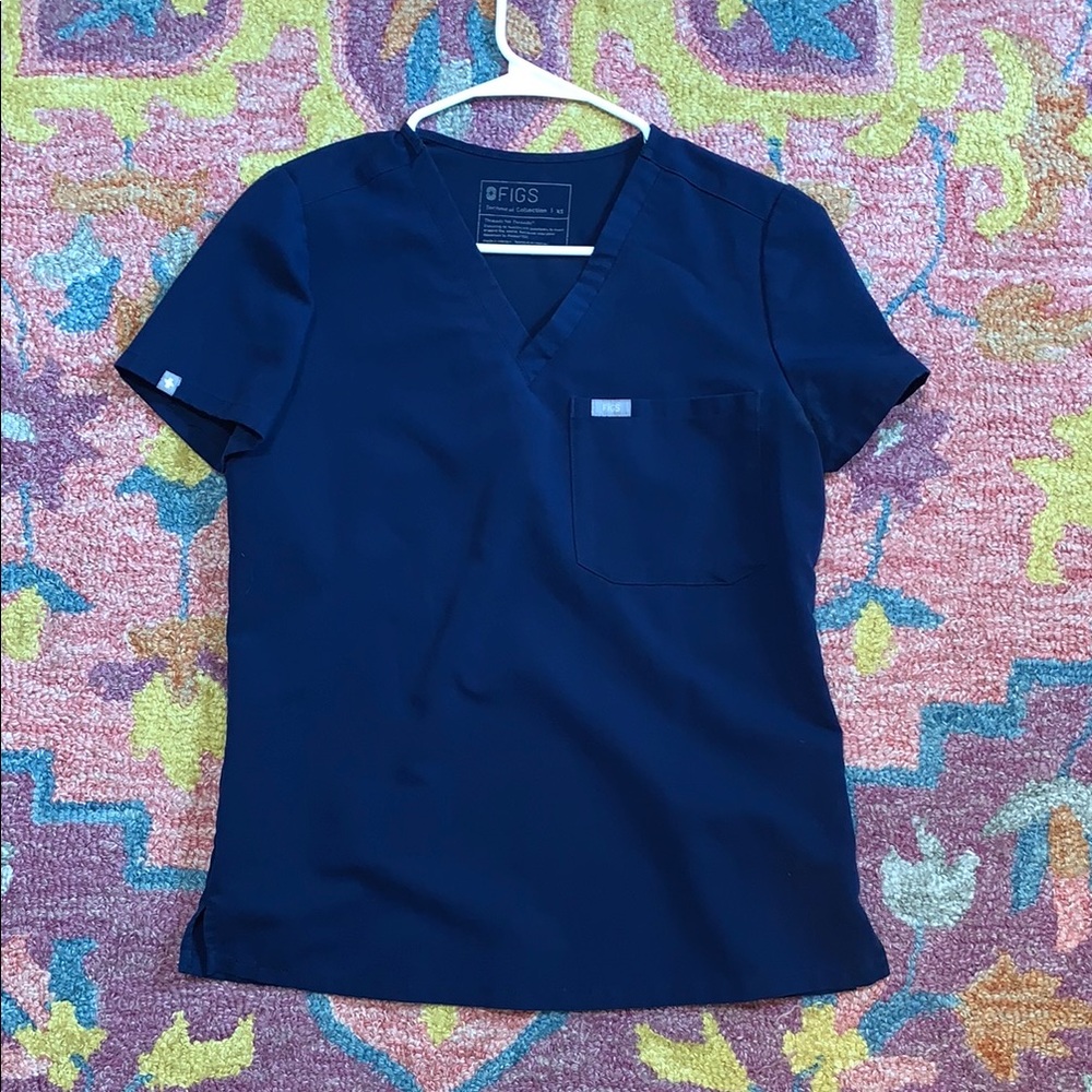 FIGS Navy Caterina Scrub Top
